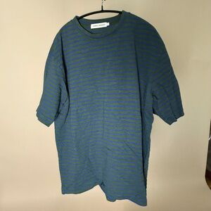 General Admission T-Shirt Size L Green/Blue Stripes NWOT
